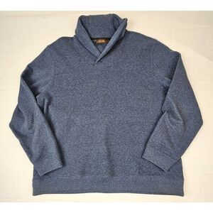 Tasso Elba Sweater Men's Size 2XL Brown Bead Button Blue‎ Shawl Collar.
